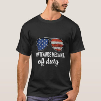 T-shirt Maintenance Mechanic Off Duty American Flag Sungla