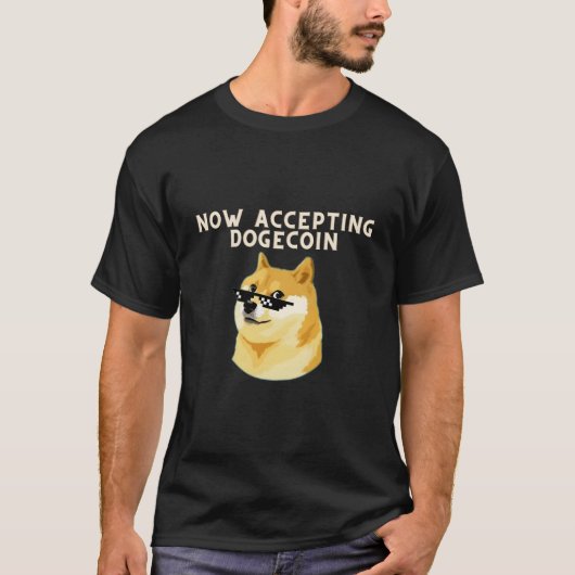 T-shirt Maintenant acceptant Dogecoin (Devant)