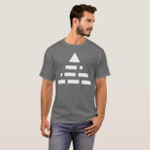 T-shirt MAINTENANT blanc de pyramide (de code Morse) (Devant entier)