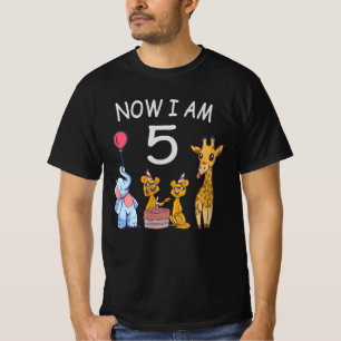 T-shirt Maintenant, j'ai 5 ans 5e anniversaire au Zoo