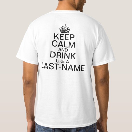 T-shirt Maintenez le nom de famille fait sur commande (Dos)