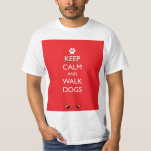 T-shirt Maintenez patte calme et de promenade de chiens de