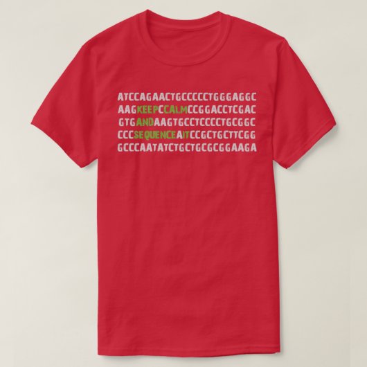 T-shirt Maintenir calme et séquence It Bioinformatique Gén (Design devant)
