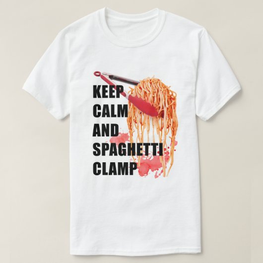 T-shirt maintenir calme et spaghetti collier (Design devant)