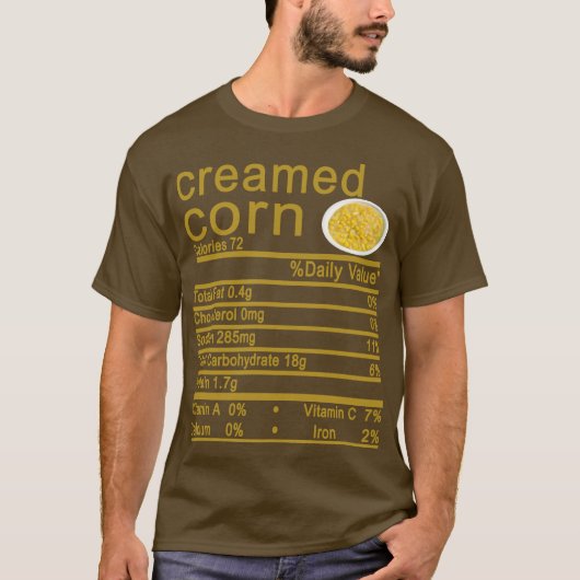 T-shirt maïs crème Nutrition Facts Funny Thanksgiving (Devant)