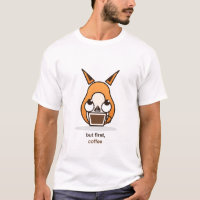 Mais d'abord, le café, renard mignon, humour pour