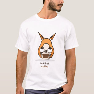 T-shirt Mais d'abord, le café, renard mignon, humour pour