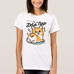T-shirt Mais d'abord, Nappons - mignon Caricature à bouton