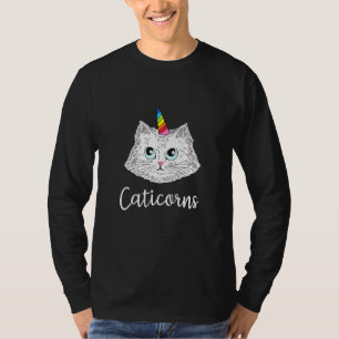 T-shirt Maïs de chat Unicorn Chat Rainbow Je Suis Un Catic