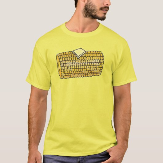 T-shirt Maïs de pique-nique jaune sur la cuisinière avec t (Devant)