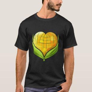 T-shirt Maïs en épi en forme de cœur Végétarien Devenez