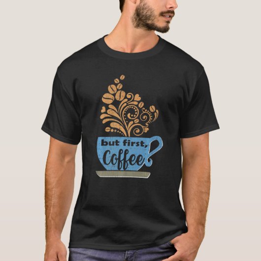 T-shirt Mais premier café bleu Java Mug (Devant)
