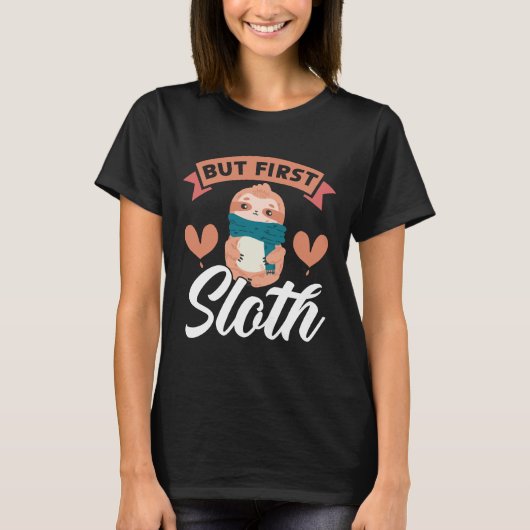 T-shirt Mais Premier Sloth Arboreal Faune Animal Herbivore (Devant)