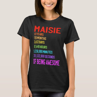 T-shirt Maisie 10e anniversaire 10 ans 120 mois 3652 jours