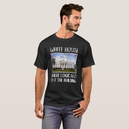 T-shirt Maison Blanche Sarcastique Où La Logique A Laissé (Devant entier)