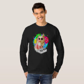 T-shirt Maison Chat Rainbow Dj Chat Cute Kitty (Devant entier)