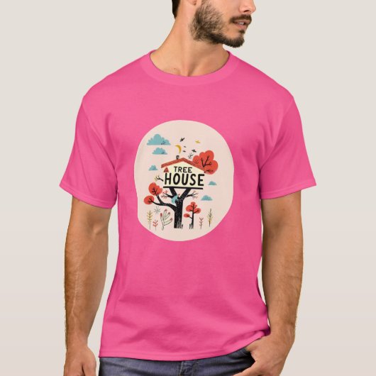 T-shirt Maison dans l'arbre drôle (Devant)