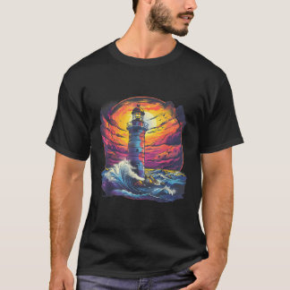 T-shirt Maison de bord de mer voile phare bateau plage