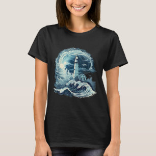 T-shirt Maison de bord de mer voile phare bateau plage