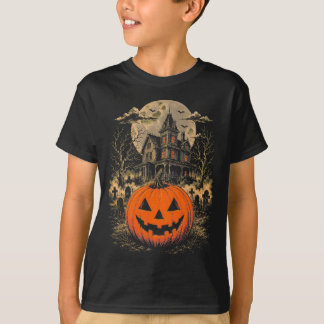 T-shirt Maison de citrouille effrayante