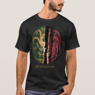 T-shirt Maison de l'emblème Vert vs Noir de la Maison Drag