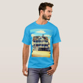 T-shirt Maison de plage sur le sable (Devant entier)