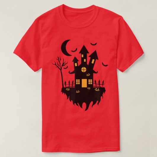 T-shirt Maison de sorcière d'Halloween à la nuit  (Design devant)