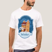 T-shirt Maison D'Hiver Dans La Neige (Devant)