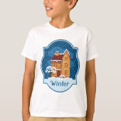 T-shirt Maison D'Hiver Dans La Neige (Devant)