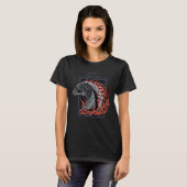 T-shirt MAISON DU DRAGON | Profil de dragon en flammes (Devant entier)