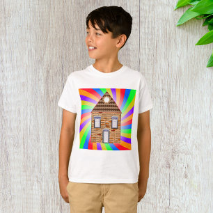 T-shirt Maison en brique psychédélique colorée Conception