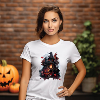 T-shirt Maison Hantée & Citrouilles Halloween
