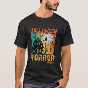 T-shirt Maison Hantée de la Nuit d'Horreur d'Halloween Vec