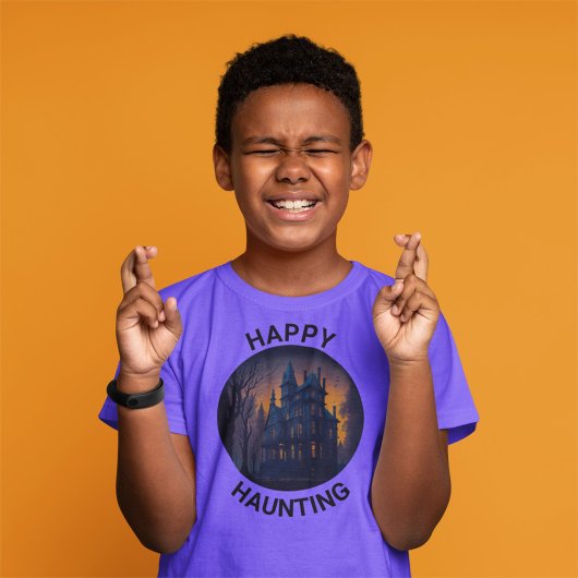 T-shirt Maison Hantée d'Halloween Bonne Chasse aux Fantôme