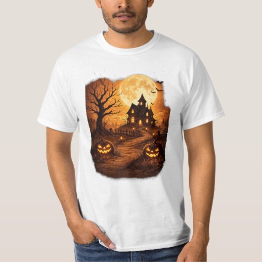 T-shirt Maison hantée épouvantable Halloween (Devant)
