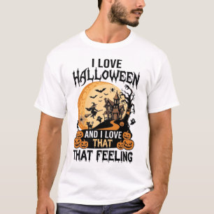 T-shirt Maison hantée Halloween Amour Lune Sorcière Citrou