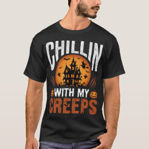 T-shirt Maison Hantée Halloween Chillin Avec Mes Creeps De