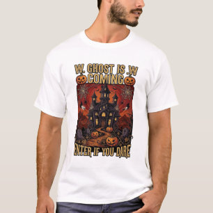 T-shirt Maison Hantée Halloween Fantôme Arrive Citrouilles