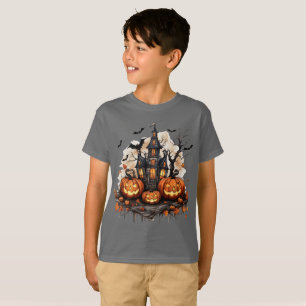T-shirt Maison Hantée Vintage Citrouille Halloween