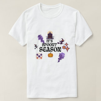 T-shirt Maison Hantée Violet Effrayant Design Halloween