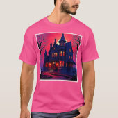 T-shirt Maison Haunted éffrayant à Dusk Design (Devant)