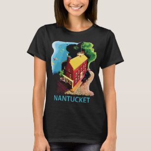 T-shirt Maison rouge de Nantucket nuit bleue voyage
