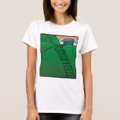 T-shirt Maison sur une colline verte (Devant)