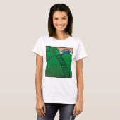 T-shirt Maison sur une colline verte (Devant entier)