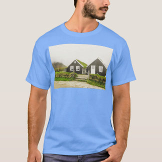 T-shirt Maisons en bois noir en Islande