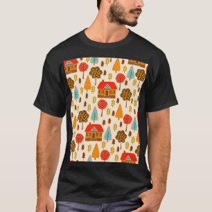 T-shirt Maisons Forest Vintage Motif sans couture