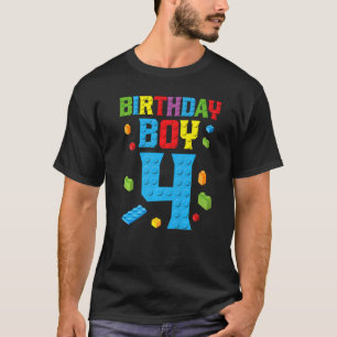 T-shirt Maître Builder 4th Birthday Boy 4 Four Year Buildi
