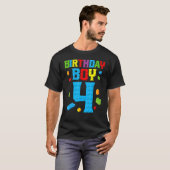 T-shirt Maître Builder 4th Birthday Boy 4 Four Year Buildi (Devant entier)
