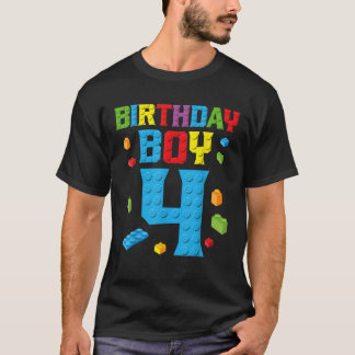 T-shirt Maître Constructeur 4e Anniversaire Garçon 4 Quatr