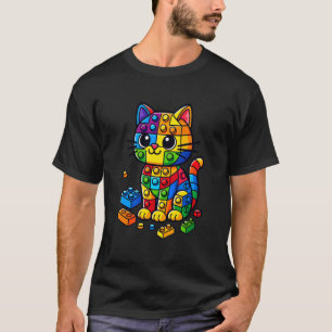 T-shirt Maître Constructeur Amateur de Chat Briques Enfant